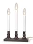 3 Light Electric Candle Lamp with Colonial Base with Automatic Sensor