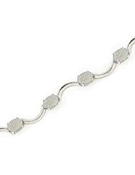 10kt Yellow Gold Oval Opal Bracelet.