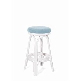Click here to buy Carmen Indoor Rattan 24 Swivel Counter Stool in Whitewash Finish Fabric: Beach House by Hospitality Rattan.