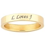 Ladies Gold Titanium Top-Engraved Wedding Band - Personalized Jewelry