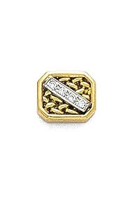 14K Yellow Gold Hand Woven Mesh Tie Tac with Diamonds - .04 Ct.-89612
