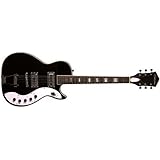 Silvertone Classic 1423-BGF Solid-Body Electric Guitar, Black/Gold flake