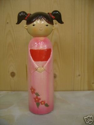 JAPANESE KOKESHI DOLL PEACH BLOOM