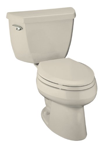 Kohler K-3505-T-47 Wellworth Classic Pressure Lite Elongated 1.4 gpf Toilet with Tank Cover Locks, Less Seat, Almond