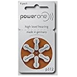 Hearing Aid Battery Powerone size 312 made in Germany Genuine 60 Pack