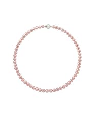 8-8.5mm 20" Pink Freshwater Pearl Necklace "AA" 14K White Gold Ball Clasp