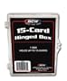 BCW Hinged Box 15 Count - (Hold Thick Memorabilia Cards) Baseball, Football, Basketball, Hockey, Golf, Single Sports Cards Top Load - Sportcards Card Collecting Supplies