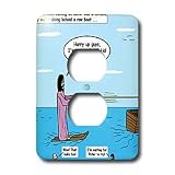 Rich Diesslins Funny Cartoon Gospel Cartoons - Jesus - Water Skiing - Light Switch Covers - 2 plug outlet cover