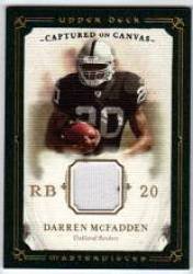 2008 Upper Deck / UD Masterpieces Captured on Canvas Jerseys #CC14 Darren McFadden - Oakland Raiders (Piece of Authentic Game Worn Jersey)(Football Cards)