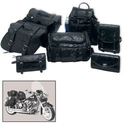 Genuine Buffalo Leather 7-Piece Motorcycle Saddlebag Luggage Set