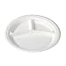 SOLO FS9CY-0007 Polystyrene Unlaminated Foam Dinnerware Compartment Plate, 9" Diameter, White (4 Packs of 125 plates)