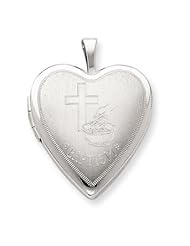 Genuine .925 Sterling Silver 20mm Baptism Heart Locket. 100% Satisfaction Guaranteed.