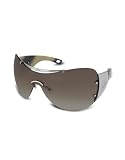 Christian Dior - Christian Dior Diorito 1 - Top Signature Bar Metal Shield Oversized Sunglasses silver horn/brown shaded