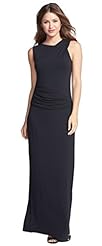 One Shoulder Sleeveless Shirred Asymmetric Draped Jersey/Spandex/Viscose Maxi Dress 