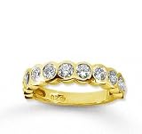 18k Yellow Gold 11 Stone 1Ct Diamond Anniversary Band