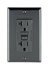 Leviton 7899-E 20 Amp 125 Volt, SmartlockPro GFCI, with Indicator Light, Nylon Wallplate and Screws Included, Black