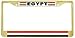 Egypt Egyptian Flag Gold Tone Metal License Plate Frame Holder