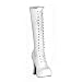PLEASER ELE-2020 Electra Womens 5" Shoes Knee Lace Up Gogo Boots White Heels Sexy Dancer Platform