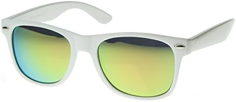 Hipster Fashion Revo Color Mirror Lens Horn Rimmed Style Sunglasses White