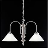 Nulco 1602 Casino Kitchen Island Pendant Finish: Satin Nickel -Chrome, Glass Type: Alabaster