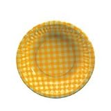 Produkt-Bild: 20 Schalen, Pappe "Invitation" rund 300 ml &Oslash; 19 cm &middot; 2,9 cm gelb "Karo" PS11809