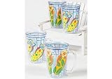 Tropix 16 oz. Set of Four Lazy Flops Mugs