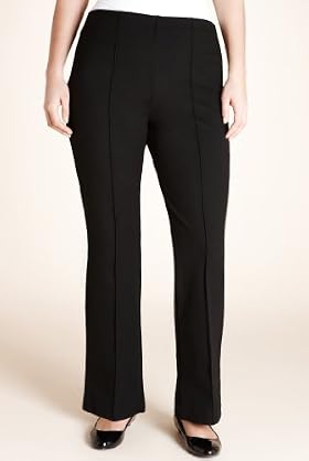 Plus Flat Front Bootleg Jersey Trousers
