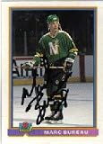 Marc Bureau, Minnesota North Stars, 1991 Bowman Autographed Card