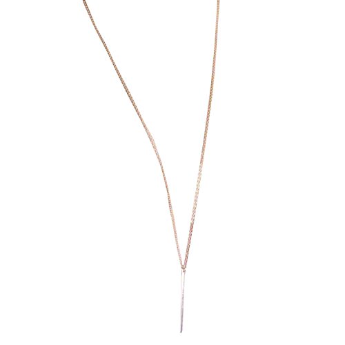 SUNNOW® Women's Girls Y-shaped Alloy Simple Bar Tassel Pendant Long Necklace