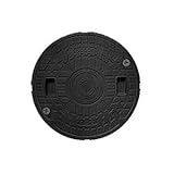 マンホールカバー（枠なし） 樹脂製 耐圧4トン 450型 JT4-450C-1(ロック付）ブラック 城東テクノ