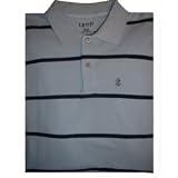 Men's Izod Polo Shirt Size Large - Xxl Blue Striped Short Sleeved