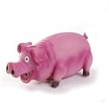 Knight Pet Pig Latex Toy with Real Squeak, Pink