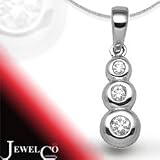 Jewelco London 18 Carat White Gold 11pts Diamond Pendant (Comes with 18 inch Pendant Chain)