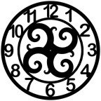 Giant 47.5 Inch Diameter Hand-crafted Tower Wall Clock (Arabic Numerals, Quad Curl Style)