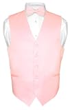 Mens PINK Dress Vest BOWTie Set for Suit or Tuxedo