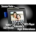 auvisio 5in1 Multimedia-Radiowecker mit MP3-Player & Photoframe