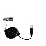 Retractable Dual Function Charge and Hot Sync Gomadic USB Cable for the Toshiba CAMILEO X100 HD Camcorder. Both charge and data features use the upgradeable TipExchange System