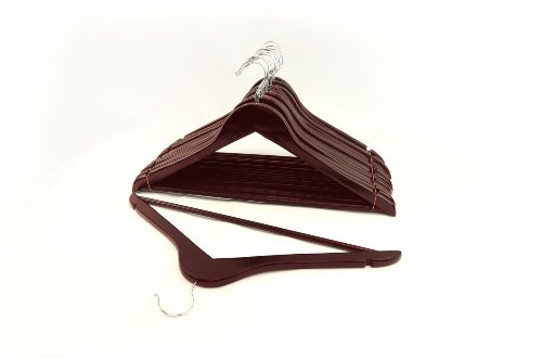 Florida Brands Suit Hangers, Mahogany Wood, Set of 24