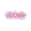 Organza square petal flower on barrette