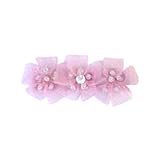  : Organza square petal flower on barrette