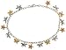 14K Three Tone Diamond Gold Link Charm Bracelet