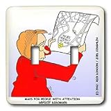 Londons Times Funny Medicine Cartoons - Location Map for ADHD - Light Switch Covers - double toggle switch