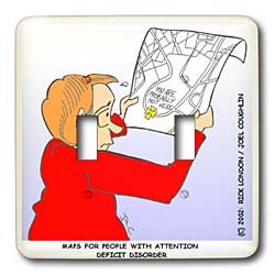 Cover image : Londons Times Funny Medicine Cartoons - Location Map for ADHD - Light Switch Covers - double toggle switch