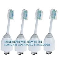 Philips Sonicare Advance/Elite Toothbrush Heads - Medium - FOUR Pack - NEW - This Elite Style Head will now fit the ADVANCE MODEL