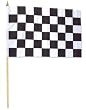 1 x 1.5' Race Flags Wooden Dowel Parade Checkered Flags