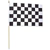 1 x 1.5' Race Flags Wooden Dowel Parade Checkered Flags