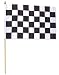 1 x 1.5' Race Flags Wooden Dowel Parade Checkered Flags
