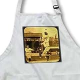 Vintage Detroit Tigers Making the Catch Black 2 - Waist Apron With Pockets