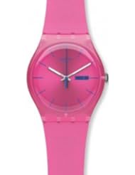 Swatch Womens SUOP700 Quartz Plastic Pink Dial Watch