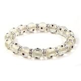 Bling Jewelry 10mm Glass Eye Beads Translucent Clear White Swarovski Evil Eye Bracelet